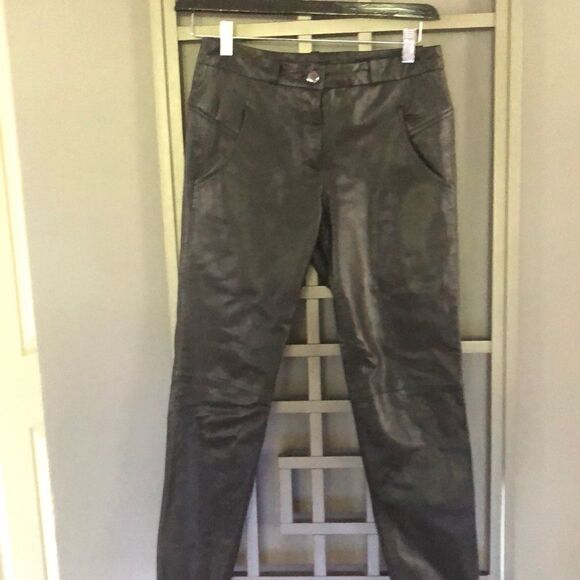 French Connection Genuine leather black pants. Size 2. - Picture 1 of 7